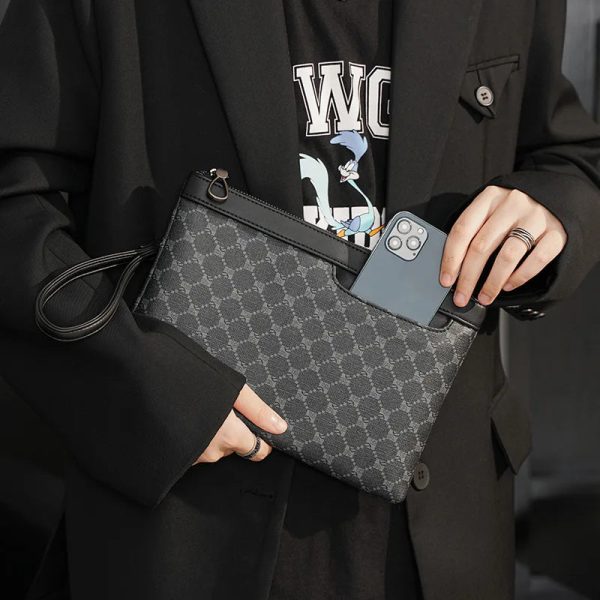2023 Luxurious Men's Clutch Bags Square Bag Messenger Casual Fashion Envelope Mens Mobile Phone Male Clutches Hand Purse Luxury