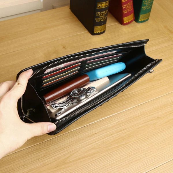 2023 Winter New Men's Crocodile Clutch Bag Briefcase High-quality Real Cowhide Envelope Clutch Bag Large Capacity Men's Bag