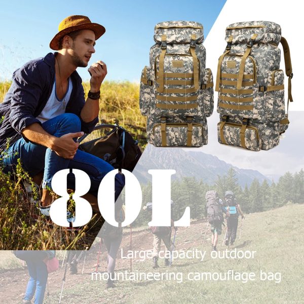 80L Tactical Backpack 600D Oxford Cloth Waterproof Trekking Fishing Hunting Bag Molle Backpack Outdoor Sport Military Rucksacks