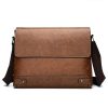 Briefcase Men Bag PU Leather Commuting Laptop Split Shoulder Executive Business Work Messenger Crossbody Side Bag Husband Male