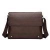 Briefcase Men Bag PU Leather Commuting Laptop Split Shoulder Executive Business Work Messenger Crossbody Side Bag Husband Male