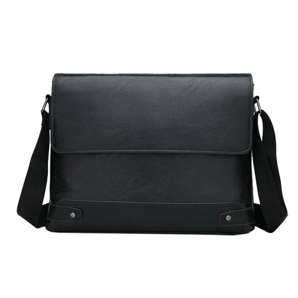 Briefcase Men Bag PU Leather Commuting Laptop Split Shoulder Executive Business Work Messenger Crossbody Side Bag Husband Male