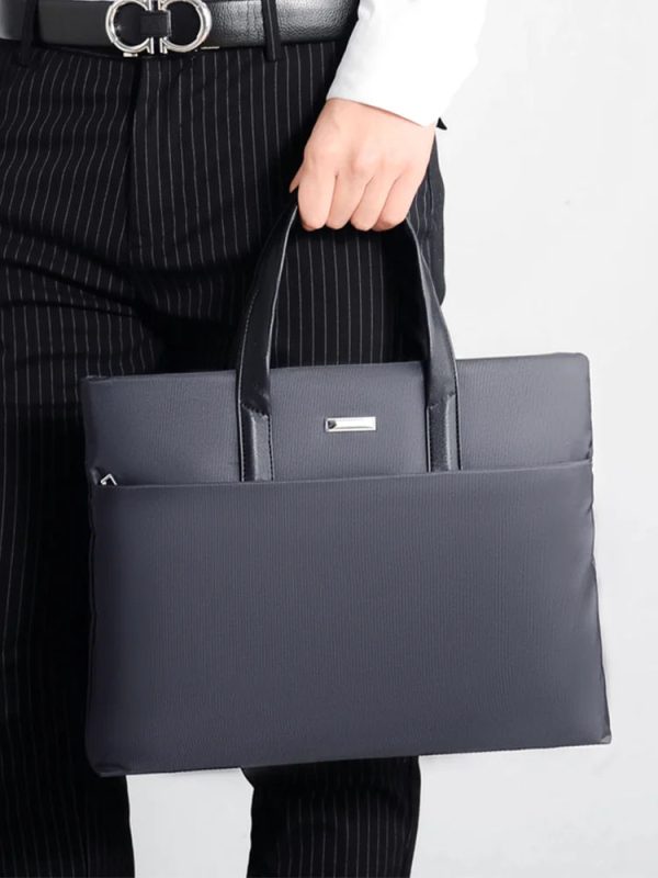 Business Briefcase Polyester Water-resistant Men's Business Light Handbag Large Capacity Computer Bag Casual Crossbody Bag