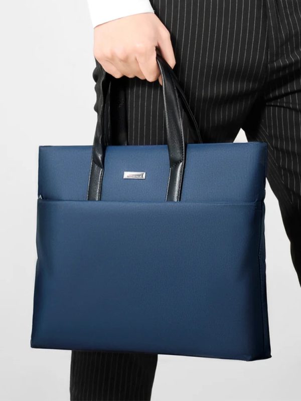 Business Briefcase Polyester Water-resistant Men's Business Light Handbag Large Capacity Computer Bag Casual Crossbody Bag