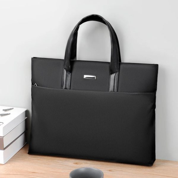 Business Briefcase Polyester Water-resistant Men's Business Light Handbag Large Capacity Computer Bag Casual Crossbody Bag