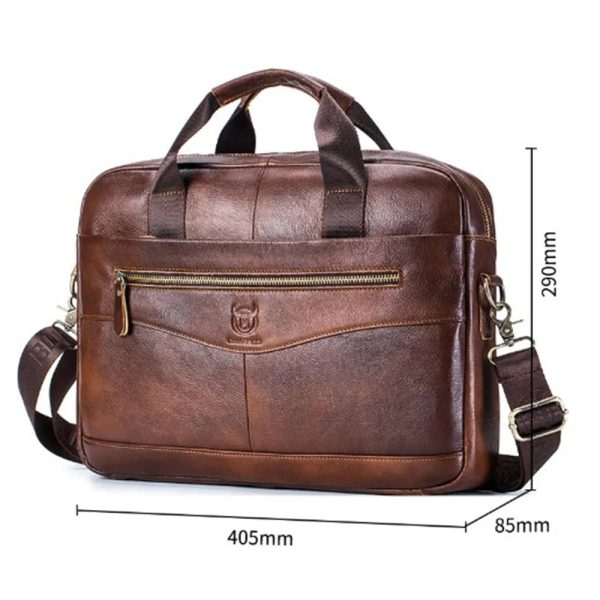 Business Briefcase Shoulder Messenger Bags Men's Genuine Leather 14-inch Laptop Bag's Men's Briefcase Office Business Handbag