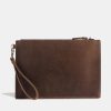 Clutch Bag Man Hand Men Luxury Vintage Crazy Horse Leather Men's Handbag Large Capacity Zipper Wallet Phone Genuine High Quality
