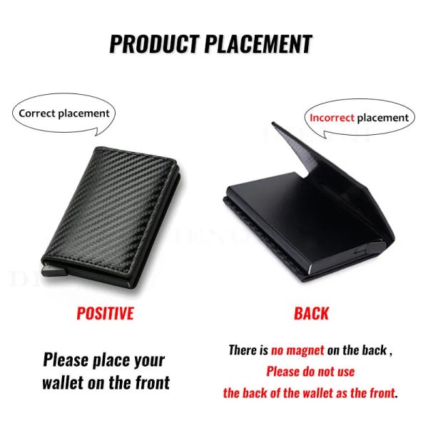 Custom Card Holder Rfid Black Carbon Fiber Leather Simple Wallet Men's Gift Personalized