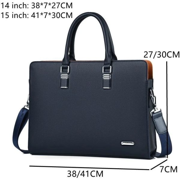 DUTRIEUX Business Leather Men Briefcase For Husband Shoulder Bag Man 14" 15" Laptop Briefcases Bags Large Capacity Men's Handbag