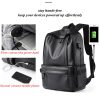 Leather Backpack for Men, 14 inch Laptop Backpack, Travel Daypack with USB Port, Water Resistant Leather Business Daypack
