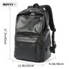 Leather Backpack for Men, 14 inch Laptop Backpack, Travel Daypack with USB Port, Water Resistant Leather Business Daypack