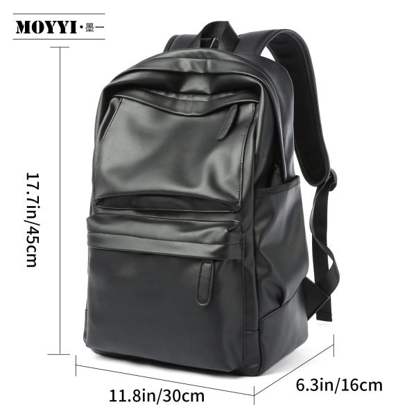 Leather Backpack for Men, 14 inch Laptop Backpack, Travel Daypack with USB Port, Water Resistant Leather Business Daypack
