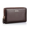 Leather Clutch Bag for Man Long Wallet Fashion Luxury Purse Square Bolsas Card Phone Pouch Hand Porter Bag Male Men'S Necessaire