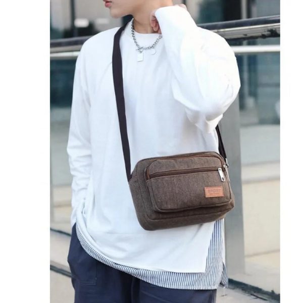 Men Canvas Shoulder Bags Casual Tote Travel Men's Crossbody Bag Luxury Messenger Bags Multi Pocket Bag Men Purses And Handbags
