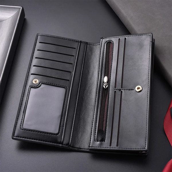 Men Long Fashion Wallets PU Leather Coin Bag ID Card Holder Purse Clutch With Zipper Mobile Phone Bag