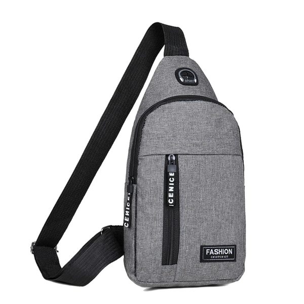 Men Solid Crossbody Chest Bag Multipurpose Sling Purse One Strap Zipper Travel Sports Bag Fashion Lightweight Shoulder Bag Male