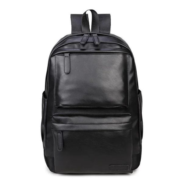 Men Women Laptop Backpack Large Leather Waterproof Travel Rucksack School Black Bag Soft New Adjustable Straps Backpacks