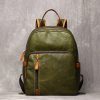 Men's Genuine Leather Travel Backpack Leisure College Teenager Backpacks School Backpack Man 15" Laptop Bag Leathfocus