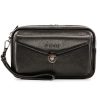 Men's Leather Clutch Purse Wallet Men Cowhide Wristlet Holder Wrist Bag Pack Business Cell Phone Cash Card Handbag