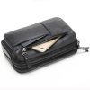 Men's Leather Clutch Purse Wallet Men Cowhide Wristlet Holder Wrist Bag Pack Business Cell Phone Cash Card Handbag