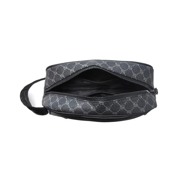 Men's New Fashion PU Print Clutch Bag, Large Capacity Wash Bag, Portable Fitness Storage Bag, Gift For Boyfriend Husband Father