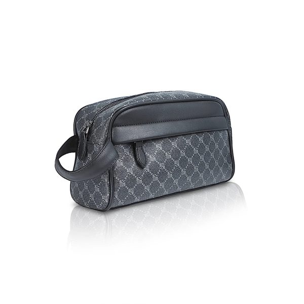 Men's New Fashion PU Print Clutch Bag, Large Capacity Wash Bag, Portable Fitness Storage Bag, Gift For Boyfriend Husband Father