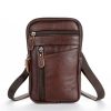 Men's Shoulder Bag Multi-Function Leather Messenger Bag Casual Crossbody Bags High Quality Male Purse Phone Men'S Chest Pack