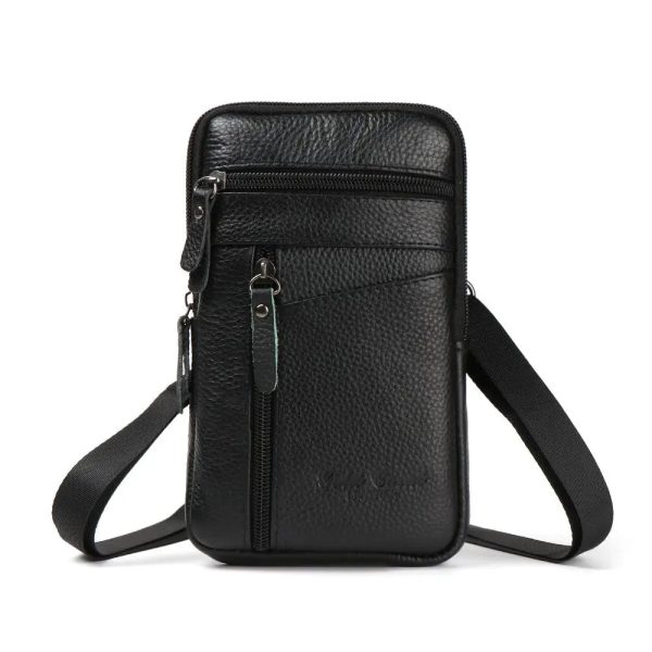 Men's Shoulder Bag Multi-Function Leather Messenger Bag Casual Crossbody Bags High Quality Male Purse Phone Men'S Chest Pack