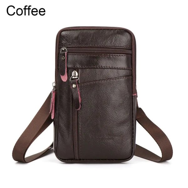 Men's Shoulder Bag Multi-Function Leather Messenger Bag Casual Crossbody Bags High Quality Male Purse Phone Men'S Chest Pack