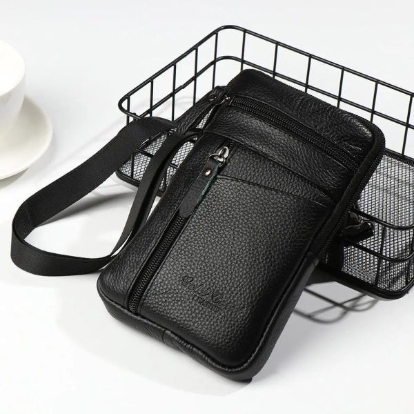 Men's Shoulder Bag Multi-Function Leather Messenger Bag Casual Crossbody Bags High Quality Male Purse Phone Men'S Chest Pack