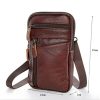 Men's Shoulder Bag Multi-Function Leather Messenger Bag Casual Crossbody Bags High Quality Male Purse Phone Men'S Chest Pack