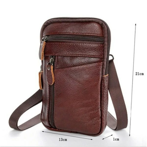 Men's Shoulder Bag Multi-Function Leather Messenger Bag Casual Crossbody Bags High Quality Male Purse Phone Men'S Chest Pack