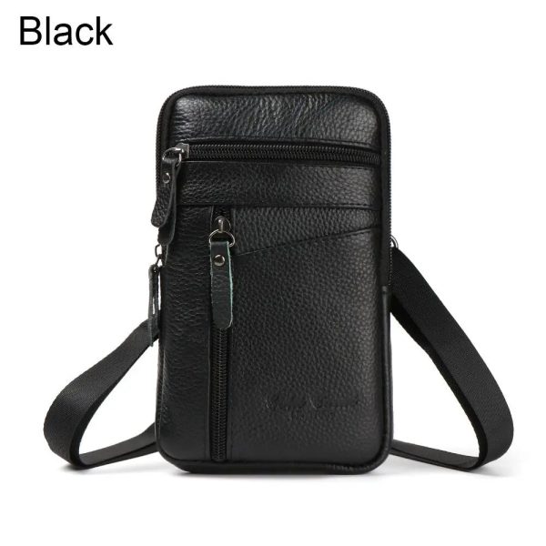 Men's Shoulder Bag Multi-Function Leather Messenger Bag Casual Crossbody Bags High Quality Male Purse Phone Men'S Chest Pack