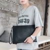 Men's Woven Large Capacity Clutch bag Thin Envelope Bag