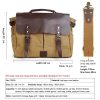 Messenger Bag Men Leather Genuine Leather Canvas 14inch Laptop Briefcase Crossbody Satchel Bag for Men