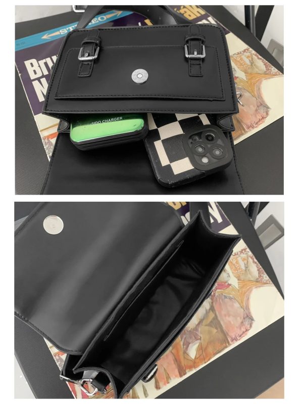 Minimalist Black Shoulder Bag Retro Male PU Leather Crossbody Bags Men's Small Messenger Bag for Men Suitable for Daily Use