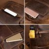 NASVA Genuine Leather Retro Backpack Men's Travel Backpack Business Travel Bag Laptop Bag School Bag For 15.6 Inch