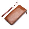 New Business Style Men's Clutch Large Wallet Soft PU Leather Male Wristlet Pack Bag Elegant Leisure Stylish Hand Bags Man Pouch