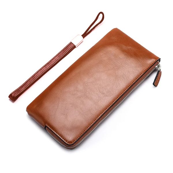 New Business Style Men's Clutch Large Wallet Soft PU Leather Male Wristlet Pack Bag Elegant Leisure Stylish Hand Bags Man Pouch