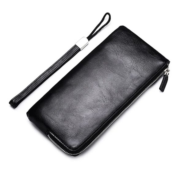 New Business Style Men's Clutch Large Wallet Soft PU Leather Male Wristlet Pack Bag Elegant Leisure Stylish Hand Bags Man Pouch