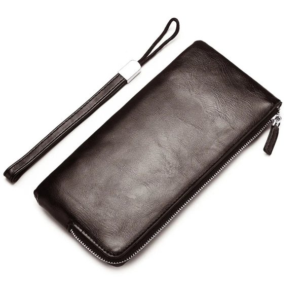 New Business Style Men's Clutch Large Wallet Soft PU Leather Male Wristlet Pack Bag Elegant Leisure Stylish Hand Bags Man Pouch