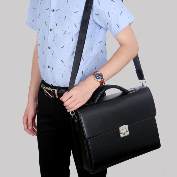 New Male Password Lock Briefcase Diagonal Package PU Leather Laptop Business Bag Men Shoulder Messenger Luxury Handbags Maleta