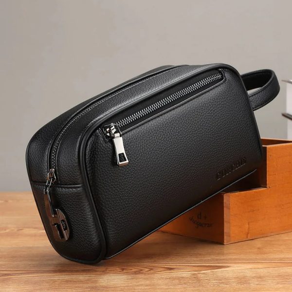 New Men's Clutch Bag Coded Lock Pu Leather Large Man Wallet Business Tote Bag for Phone 2024 Designer Male Handbag Purse