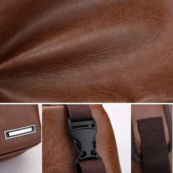 New USB Charging Chest Bag with Headset Hole Mens Multifunction Single Strap Anti Theft Chest Bag with Adjustable Shoulder Strap