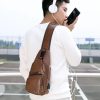 New USB Charging Chest Bag with Headset Hole Mens Multifunction Single Strap Anti Theft Chest Bag with Adjustable Shoulder Strap