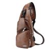 New USB Charging Chest Bag with Headset Hole Mens Multifunction Single Strap Anti Theft Chest Bag with Adjustable Shoulder Strap