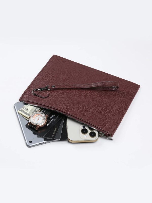 New texture men's clutch bag large capacity soft leather handbag trend double bag business men's bag