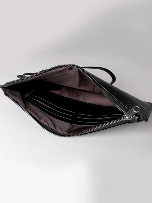 New texture men's clutch bag large capacity soft leather handbag trend double bag business men's bag