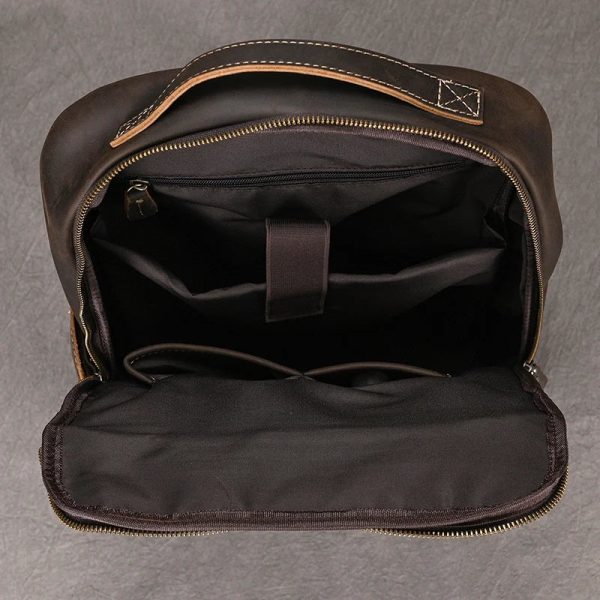 Newsbirds Genuine Leather Men Backpack15" Laptop Daypack Cow Leather School Bag Male Travel Bag Crazy Horse Leather Bagpack Male