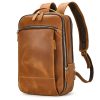 Newsbirds Genuine Leather Men Backpack15" Laptop Daypack Cow Leather School Bag Male Travel Bag Crazy Horse Leather Bagpack Male